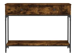 Consola de roble ahumado 100x34,5x75 cm madera de ingeniería