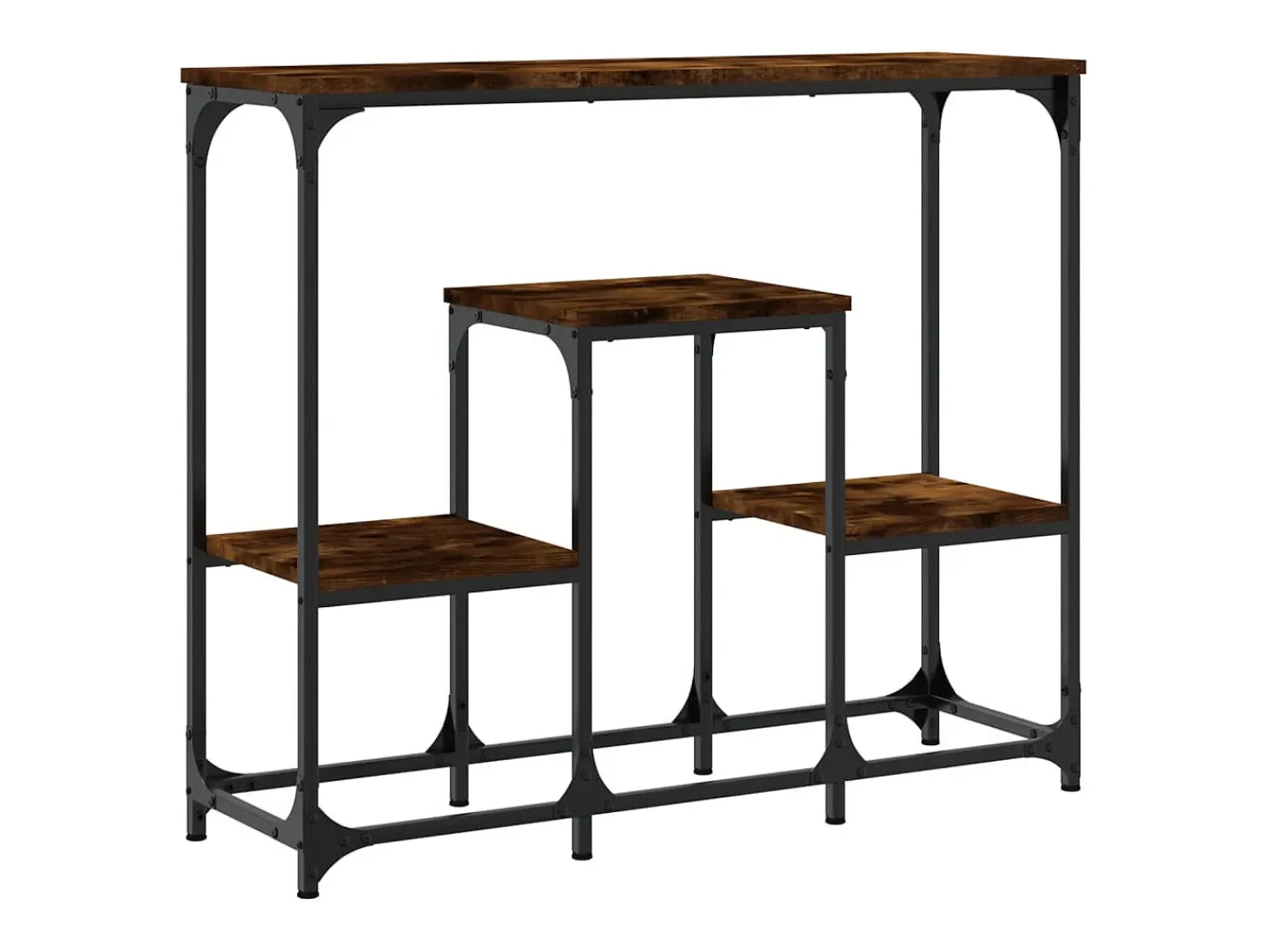 Consola de roble ahumado 89,5x28x76 cm madera de ingeniería