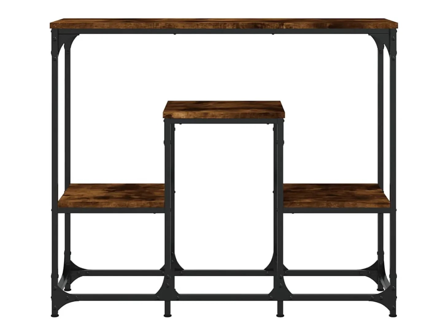 Consola de roble ahumado 89,5x28x76 cm madera de ingeniería