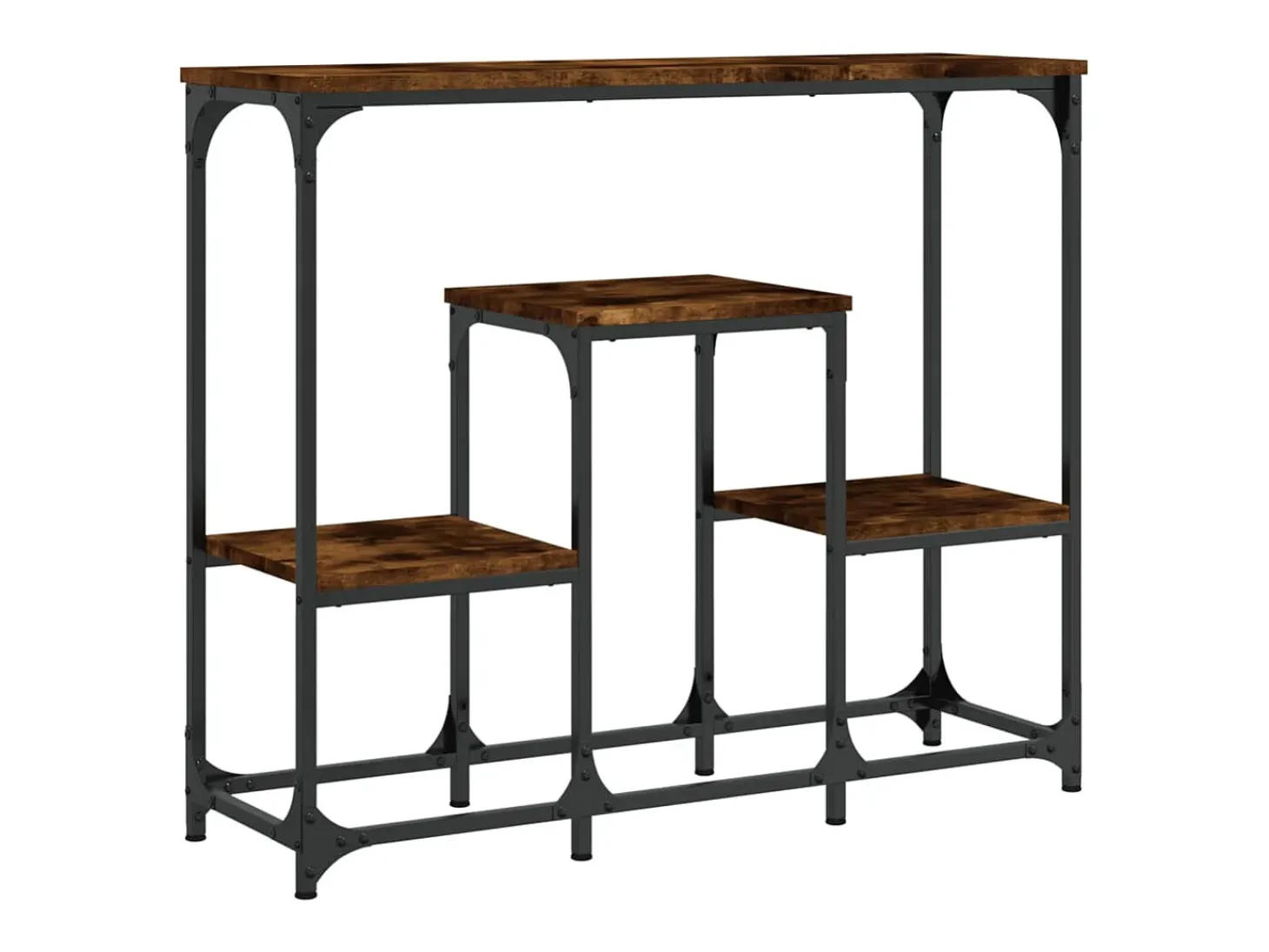 Consola de roble ahumado 89,5x28x76 cm madera de ingeniería
