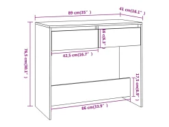 Consola de roble ahumado 89x41x76,5 cm madera de ingeniería