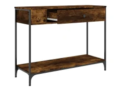 Consola de roble ahumado 100x34,5x75 cm madera de ingeniería