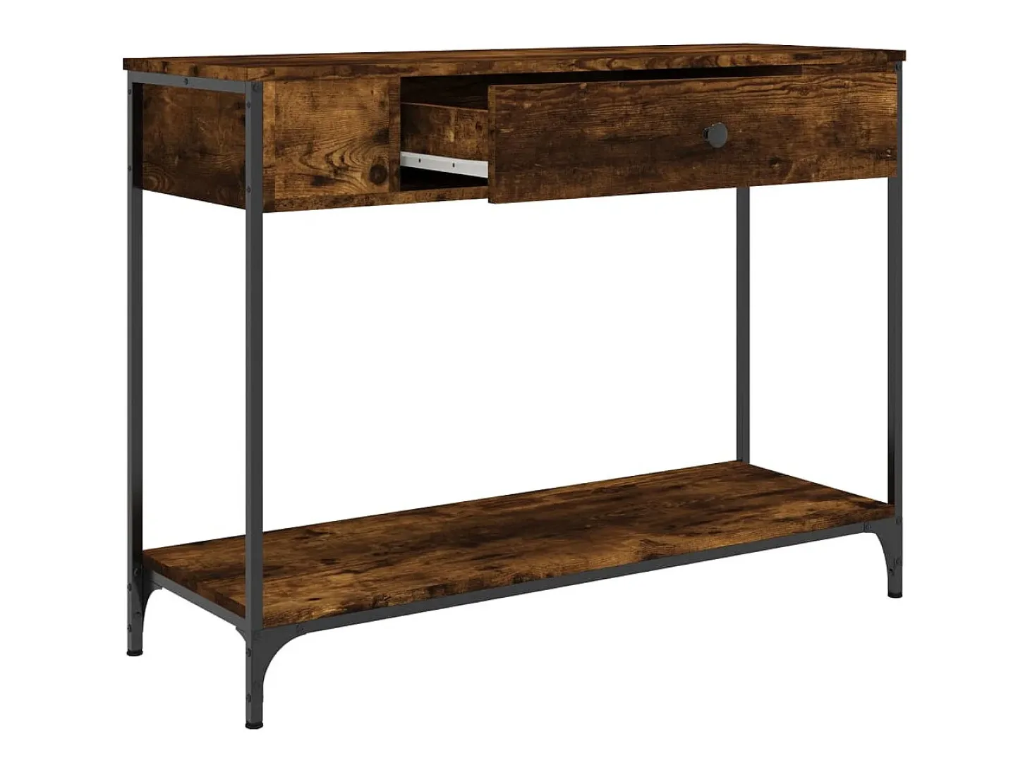 Consola de roble ahumado 100x34,5x75 cm madera de ingeniería