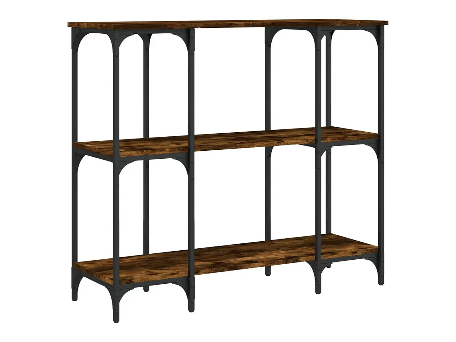 Consola de roble ahumado 102x35x90 cm madera de ingeniería