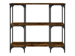 Consola de roble ahumado 102x35x90 cm madera de ingeniería