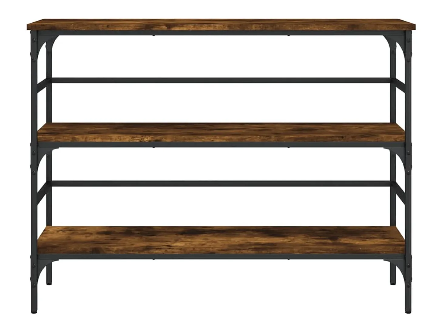 Consola de roble ahumado 100x32x75 cm madera de ingeniería