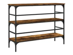 Consola de roble ahumado 100x32x75 cm madera de ingeniería