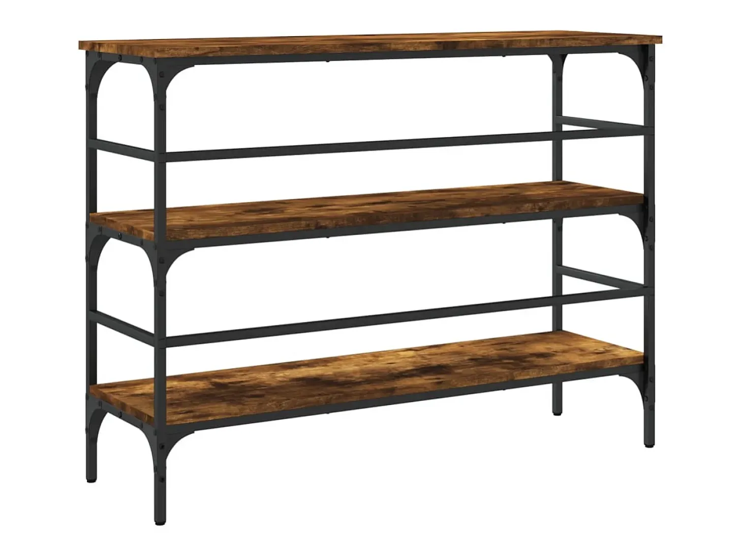 Consola de roble ahumado 100x32x75 cm madera de ingeniería