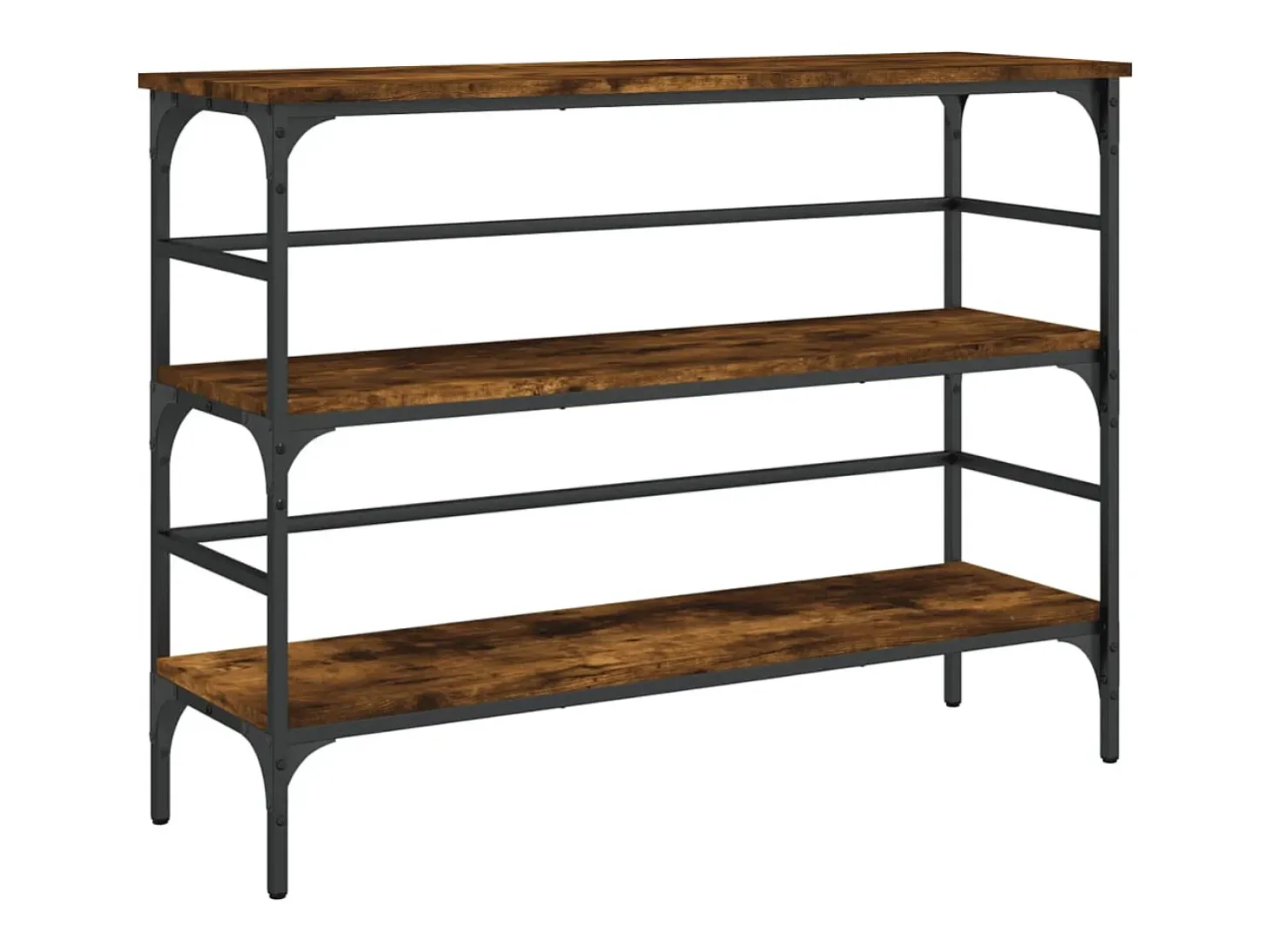 Consola de roble ahumado 100x32x75 cm madera de ingeniería