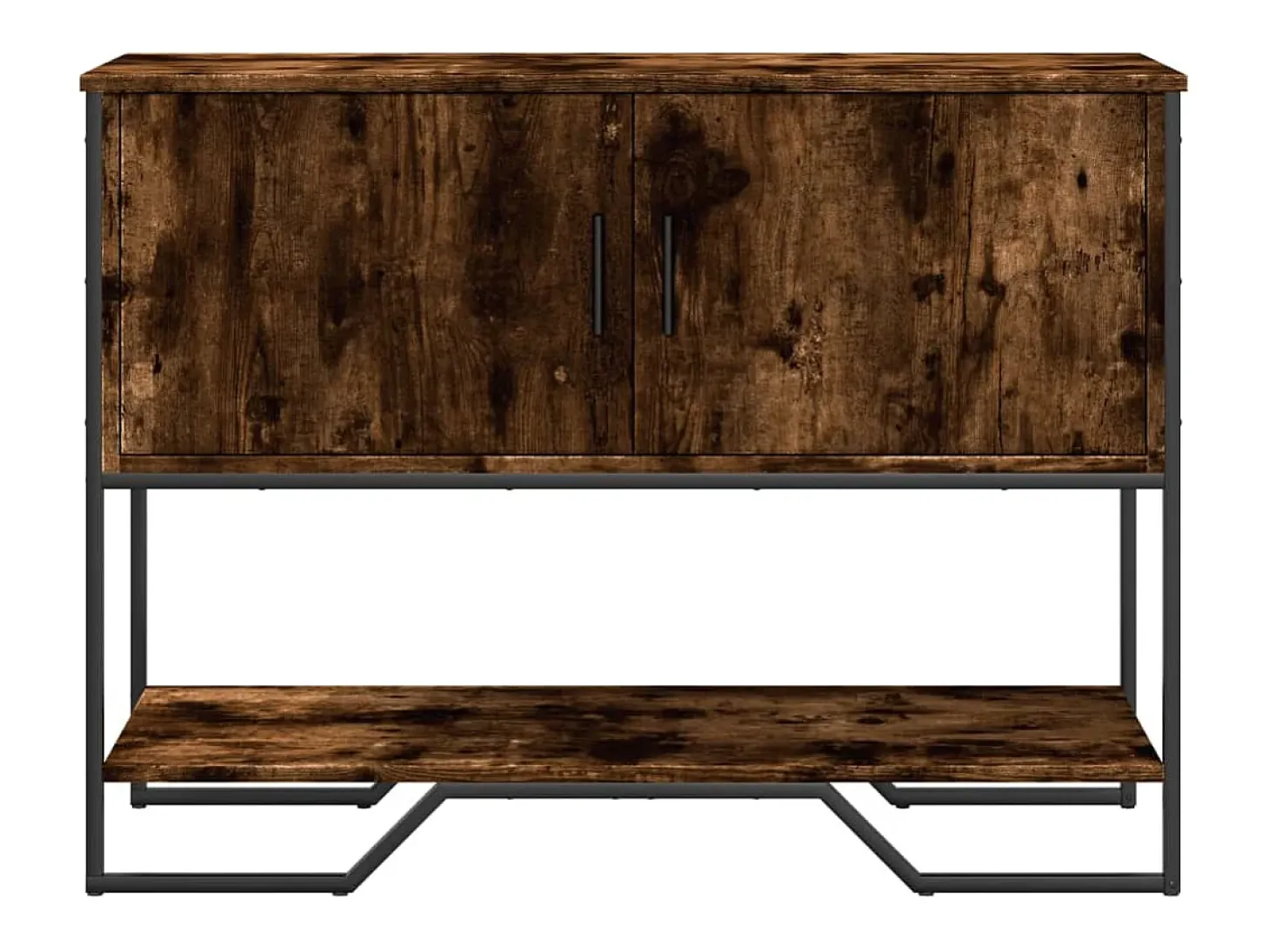 Consola de roble ahumado 100x35x74,5 cm madera de ingeniería