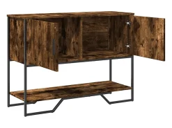 Consola de roble ahumado 100x35x74,5 cm madera de ingeniería