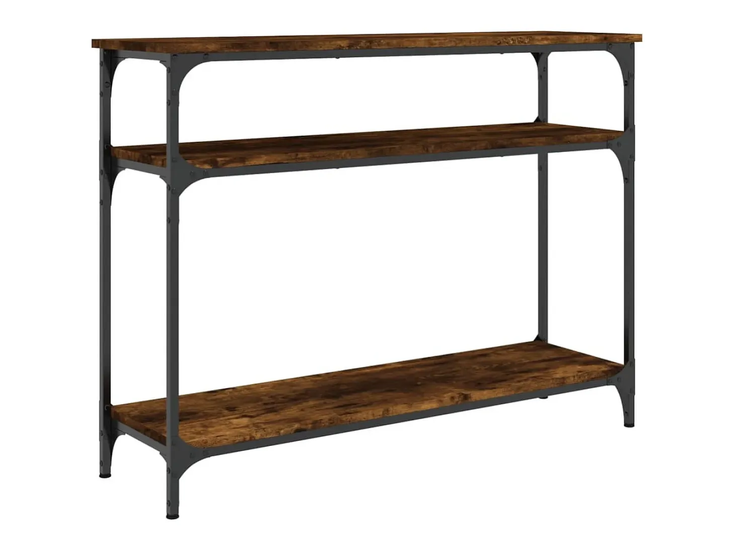 Consola de roble ahumado 100x29x75 cm madera de ingeniería