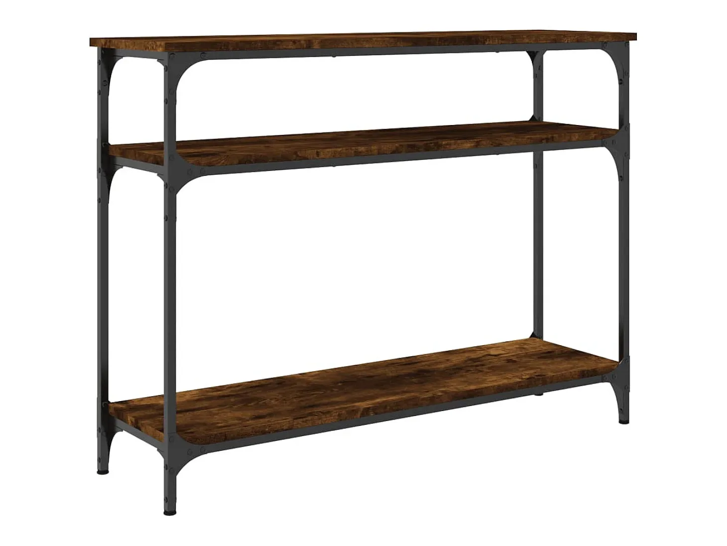 Consola de roble ahumado 100x29x75 cm madera de ingeniería