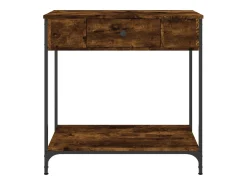 Consola de roble ahumado 75x34,5x75 cm madera de ingeniería