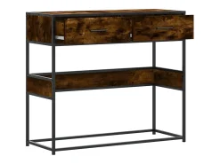 Consola de roble ahumado 90x35x80 cm madera de ingeniería