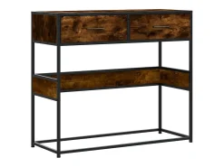 Consola de roble ahumado 90x35x80 cm madera de ingeniería