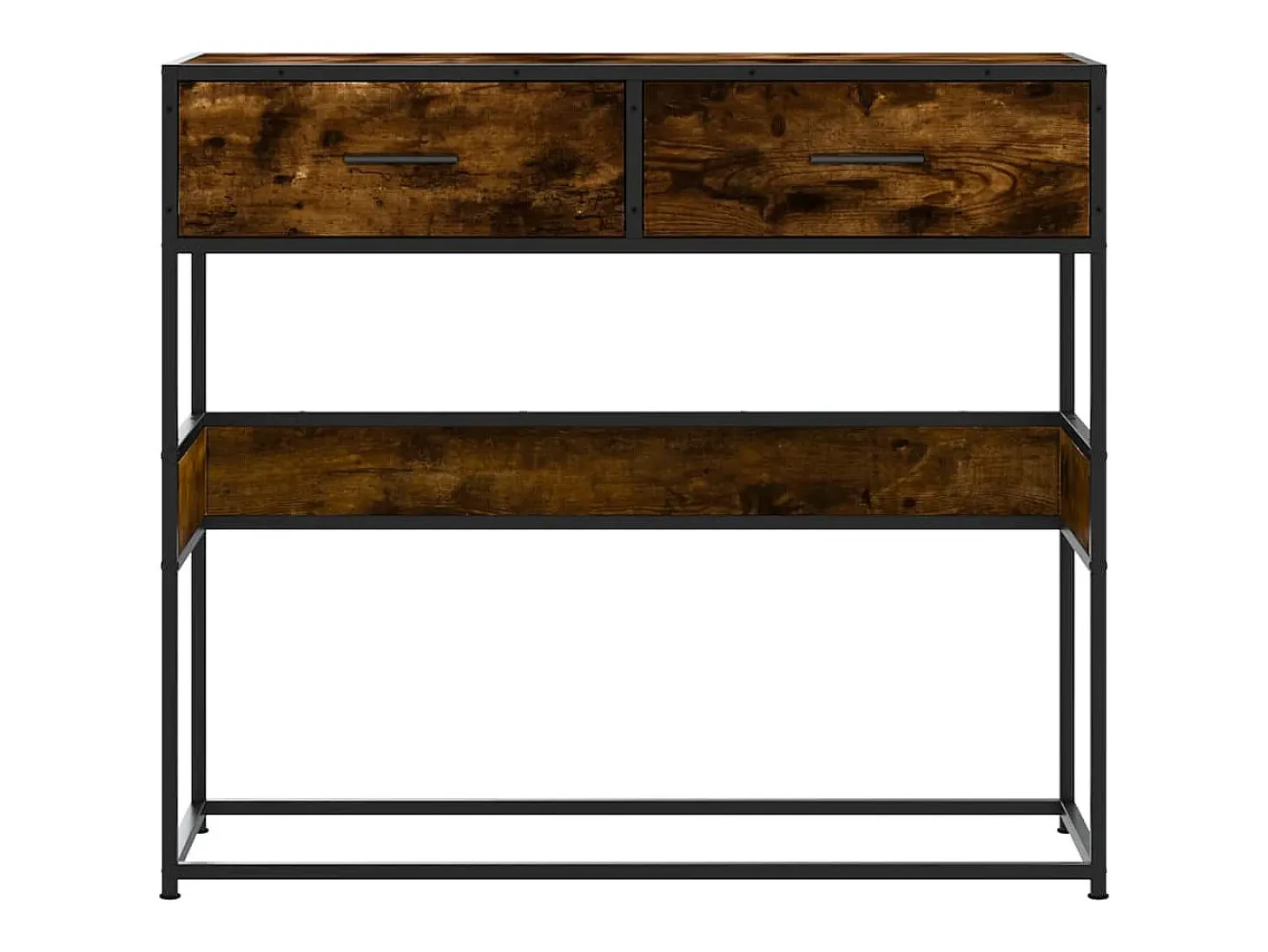 Consola de roble ahumado 90x35x80 cm madera de ingeniería