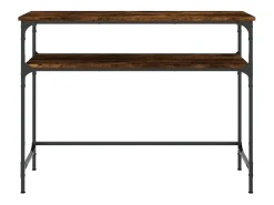 Consola de roble ahumado 100x35,5x75 cm madera de ingeniería