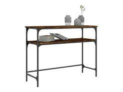 Consola de roble ahumado 100x35,5x75 cm madera de ingeniería