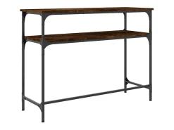 Consola de roble ahumado 100x35,5x75 cm madera de ingeniería