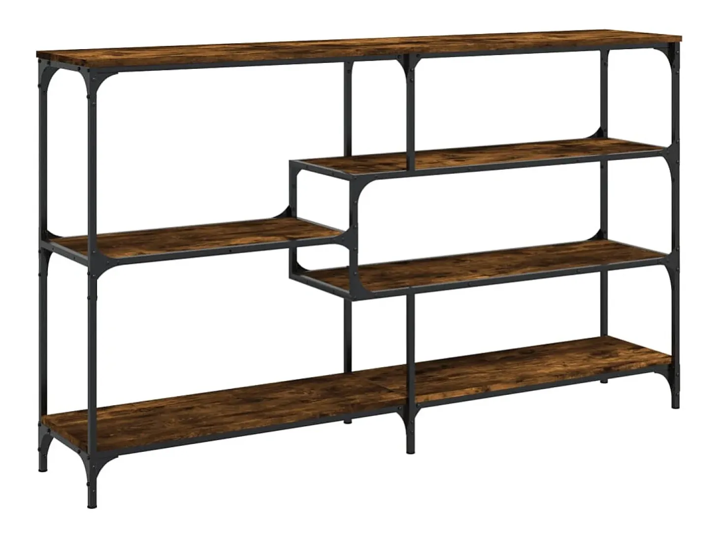 Consola de roble ahumado 160x32x95 cm madera de ingeniería