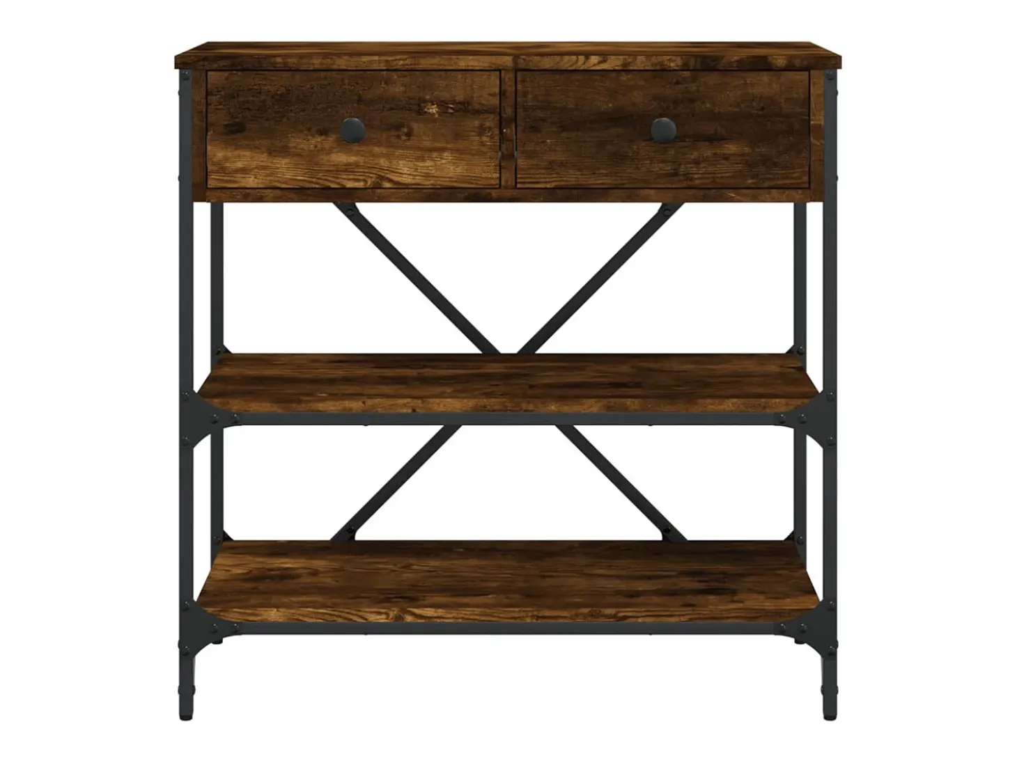 Consola de roble ahumado 75x34,5x75 cm madera de ingeniería