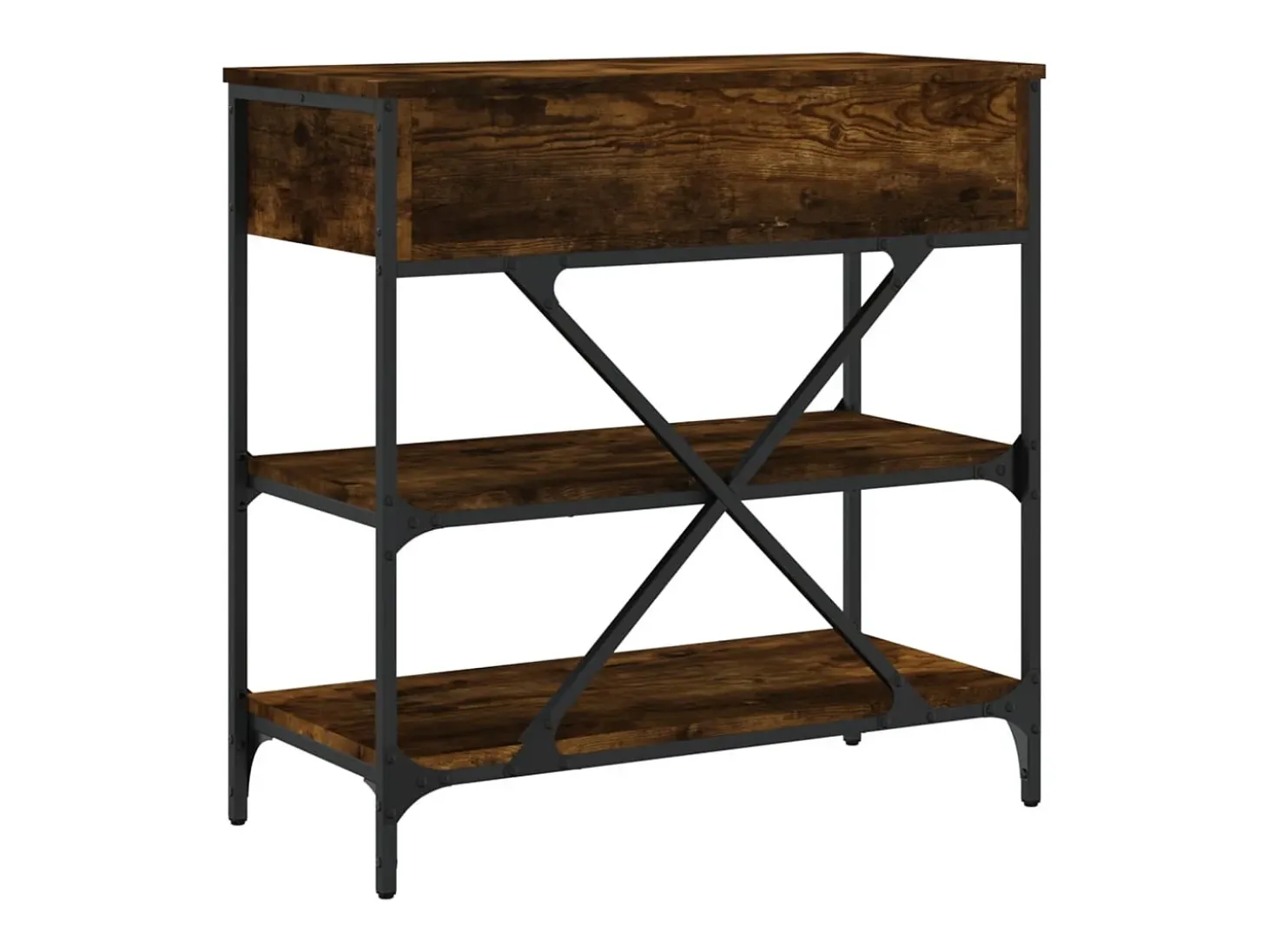 Consola de roble ahumado 75x34,5x75 cm madera de ingeniería