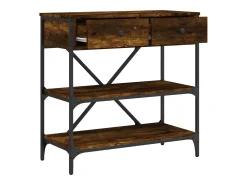 Consola de roble ahumado 75x34,5x75 cm madera de ingeniería