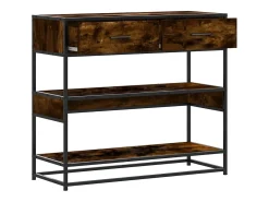 Consola de roble ahumado 90x35x80 cm madera de ingeniería
