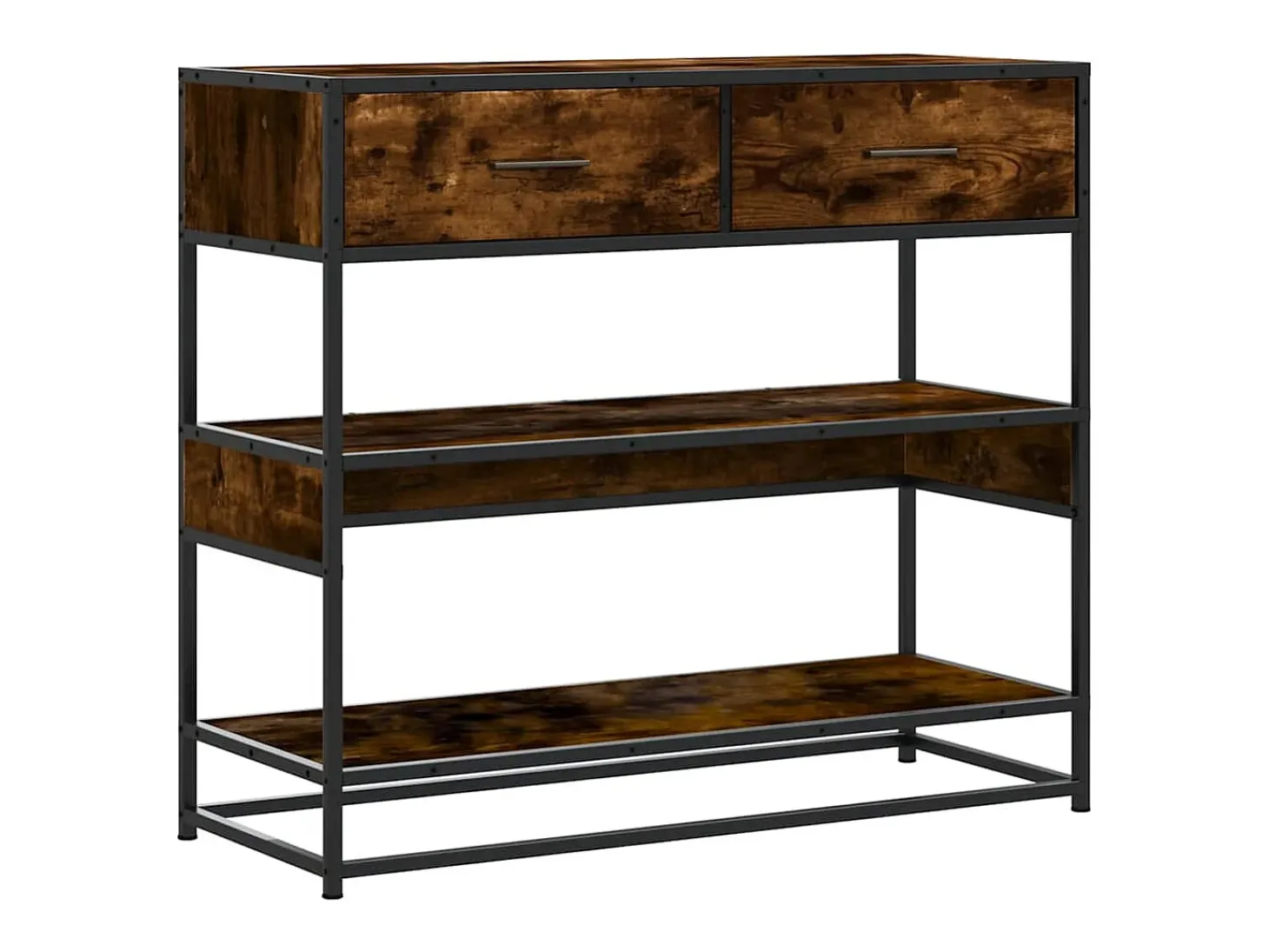 Consola de roble ahumado 90x35x80 cm madera de ingeniería