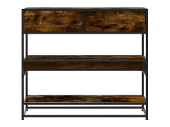 Consola de roble ahumado 90x35x80 cm madera de ingeniería