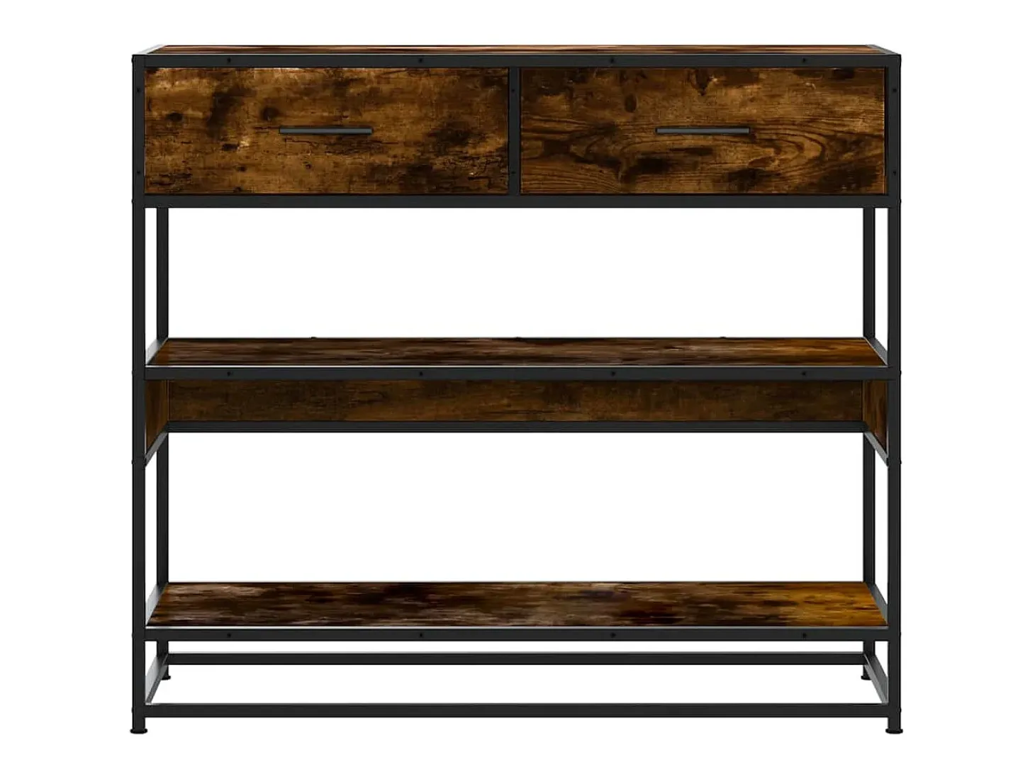 Consola de roble ahumado 90x35x80 cm madera de ingeniería
