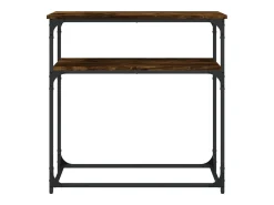 Consola de roble ahumado 75x35,5x75 cm madera de ingeniería