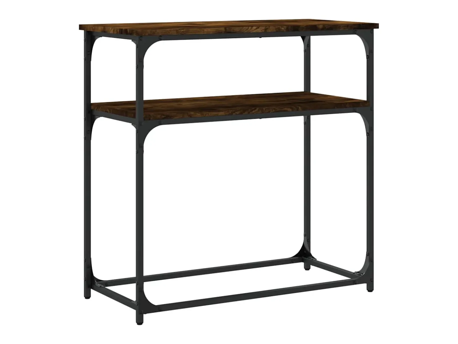 Consola de roble ahumado 75x35,5x75 cm madera de ingeniería