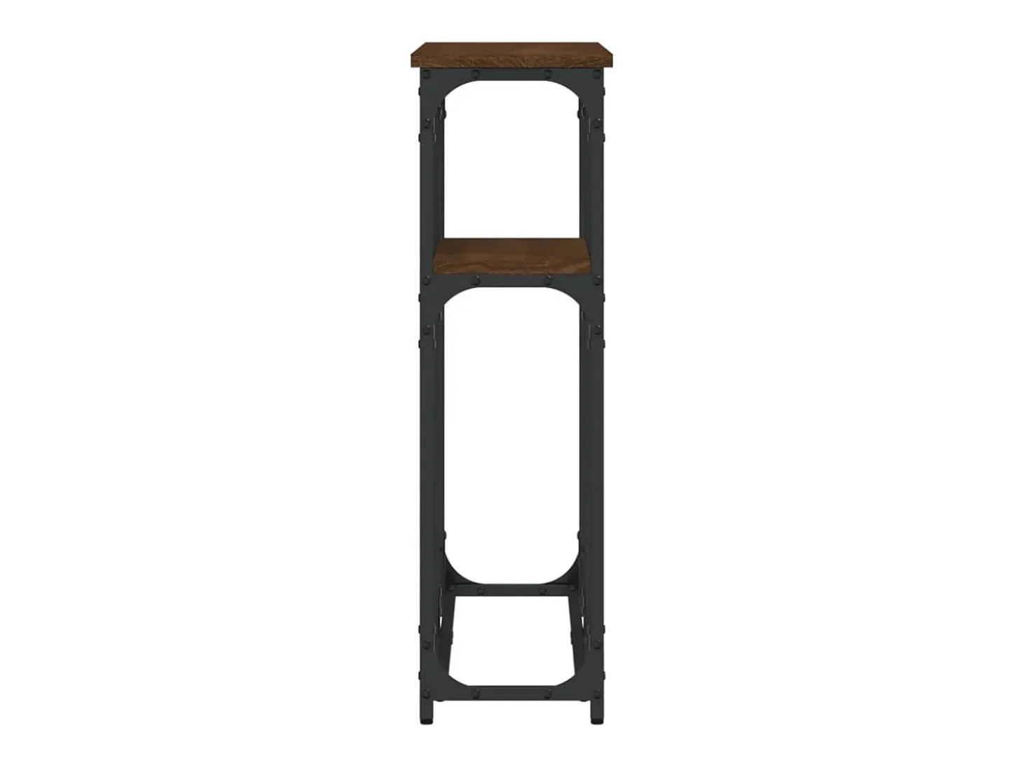 Consola de roble marrón 90x22,5x75 cm madera de ingeniería