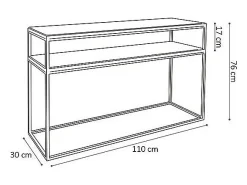 Consola de salón GOA en madera maciza. Mueble de estilo industrial.