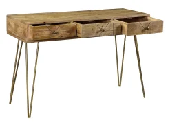 Consola en mango y metal dorado L120 cm LINIUM
