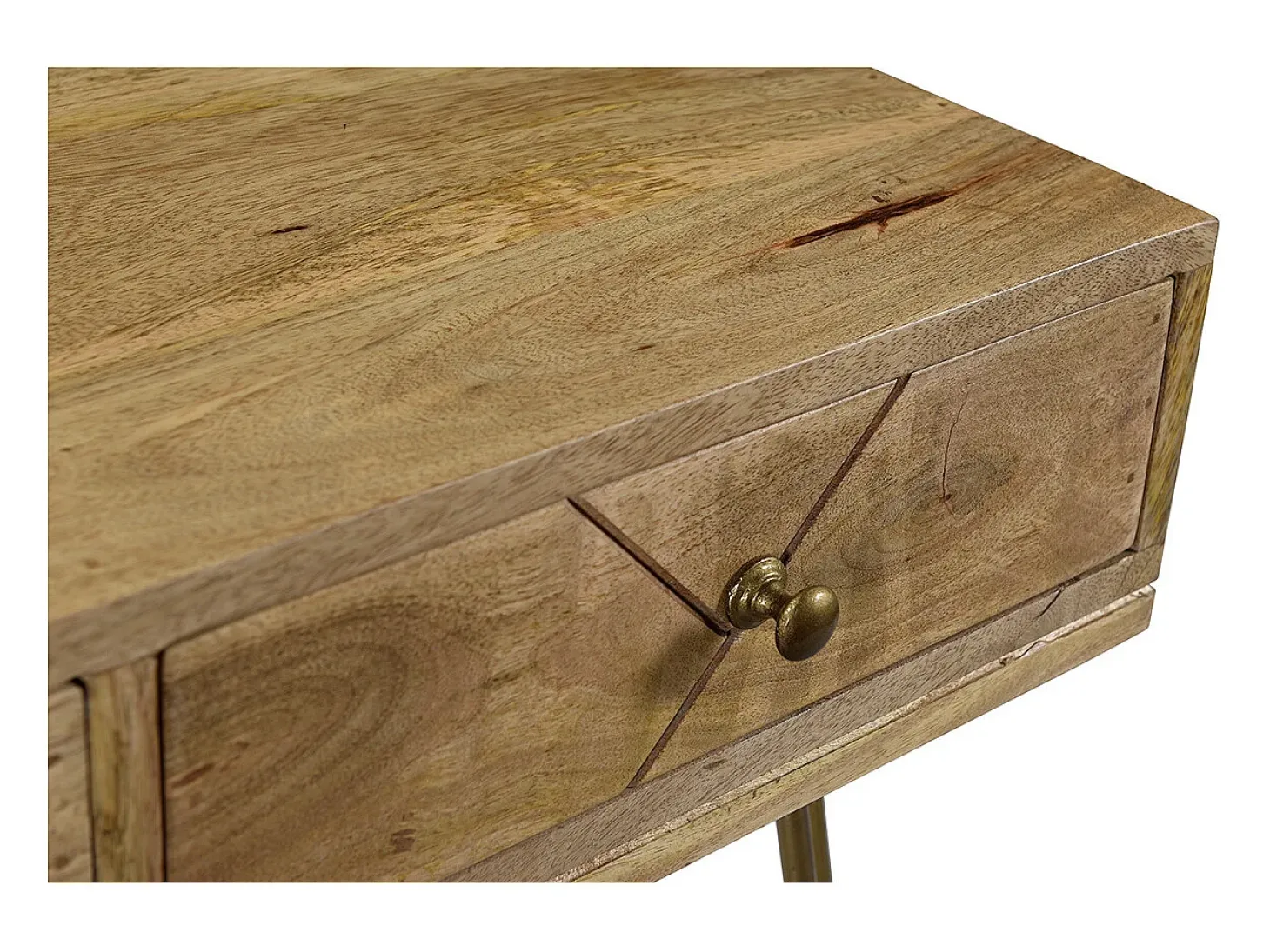 Consola en mango y metal dorado L120 cm LINIUM