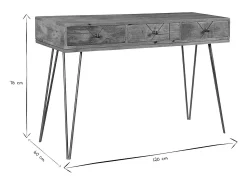 Consola en mango y metal dorado L120 cm LINIUM