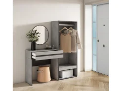 Consola entrada, 130x35x145cm, Recibidor, Vestidor abierto, Cemento