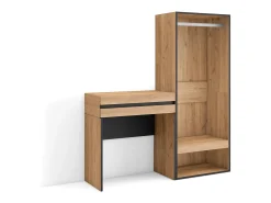 Consola entrada, 130x35x145cm, Recibidor, Vestidor abierto, Roble