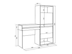 Consola entrada, 130x35x145cm, Recibidor, Zapatero, Roble