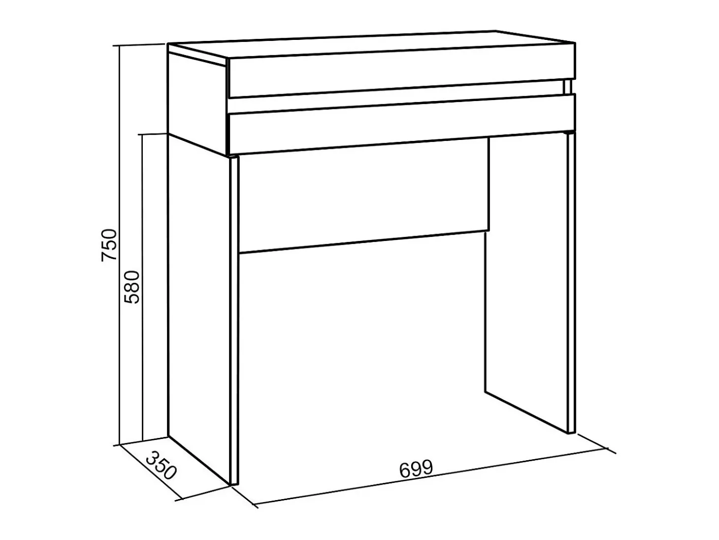 Consola entrada, 70x35x75cm, Recibidor, Con almacenamiento, Cemento