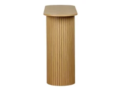 Consola escandinava ovalada efecto madera acanalada, 120cm natural