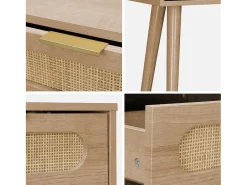 Consola estilo escandinavo con efecto madera, 100cm natural