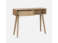 Consola estilo escandinavo con efecto madera, 100cm natural