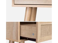 Consola estilo escandinavo de caña, 100cm natural