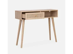 Consola estilo escandinavo de caña, 100cm natural