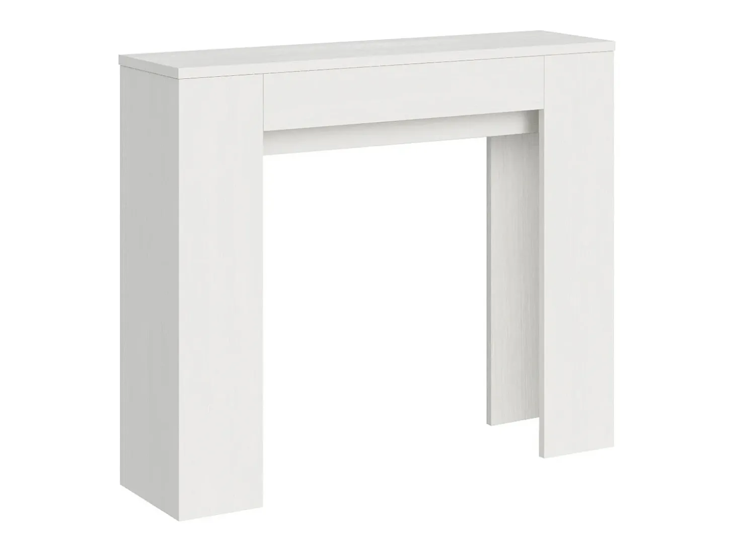 Consola extensible 90x25/181 cm Slick fresno blanco