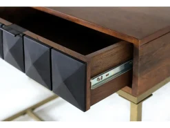 Consola fabricada en madera de mango y estructura de hierro